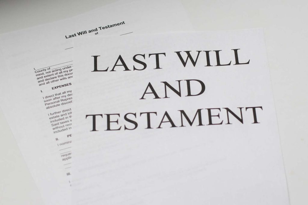 legal papers of last will and testament